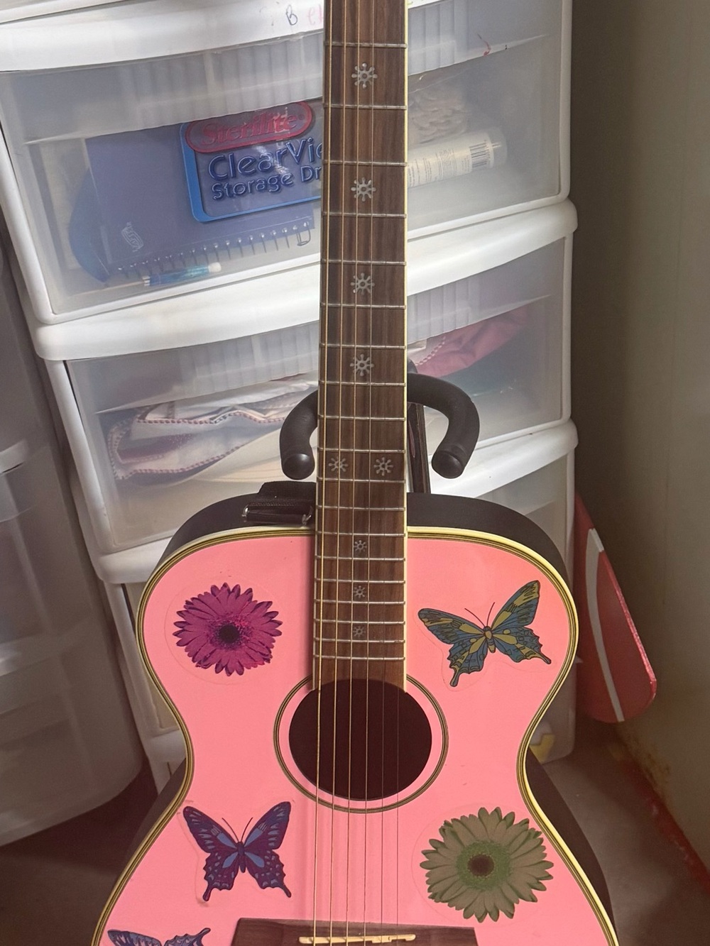 Daisy Rock Pink Butterfly Guitar